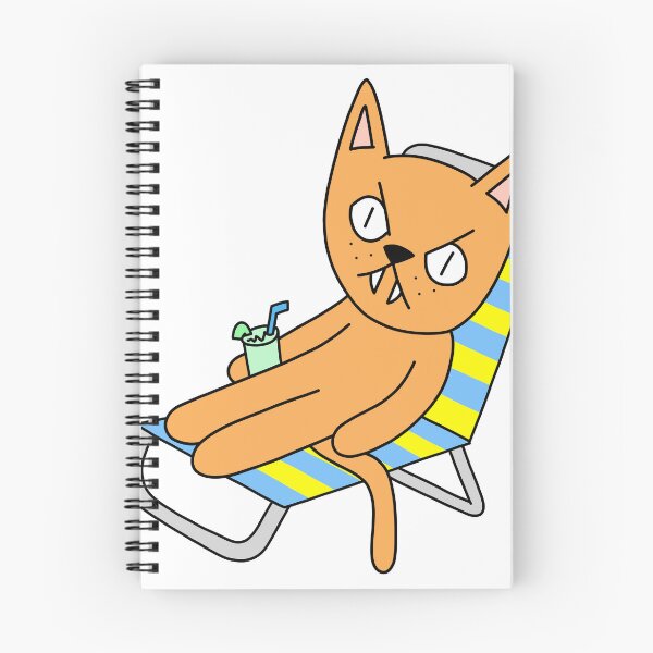Item preview, mean cat beach chair - orange designed and sold by motherbrainart.