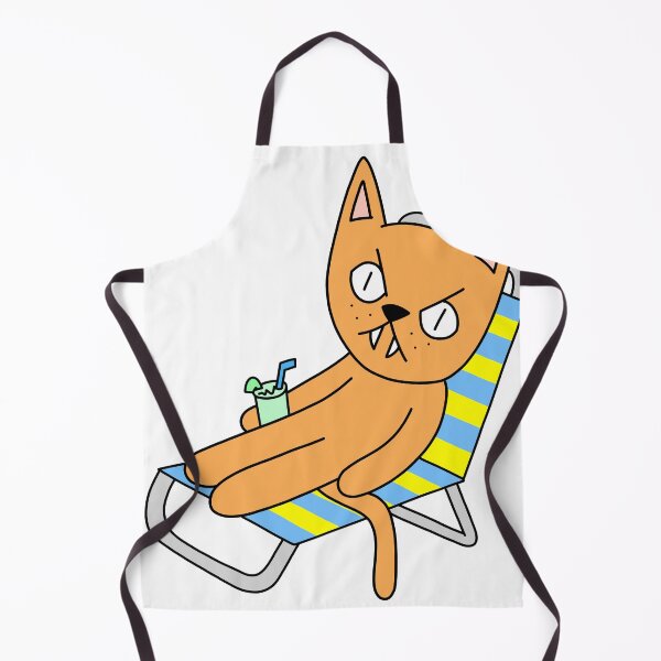 Item preview, mean cat beach chair - orange designed and sold by motherbrainart.
