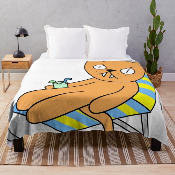 Item preview, mean cat beach chair - orange designed and sold by motherbrainart.