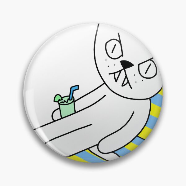 Item preview, mean cat beach chair - white designed and sold by motherbrainart.