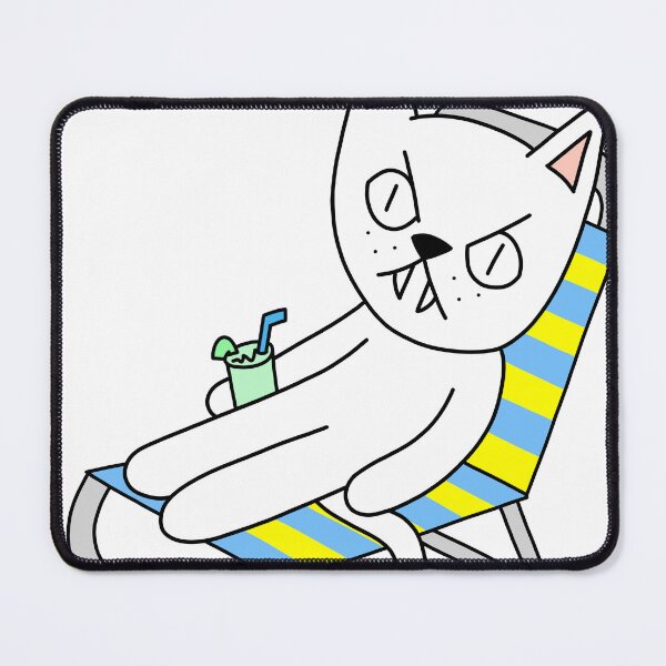 Item preview, mean cat beach chair - white designed and sold by motherbrainart.