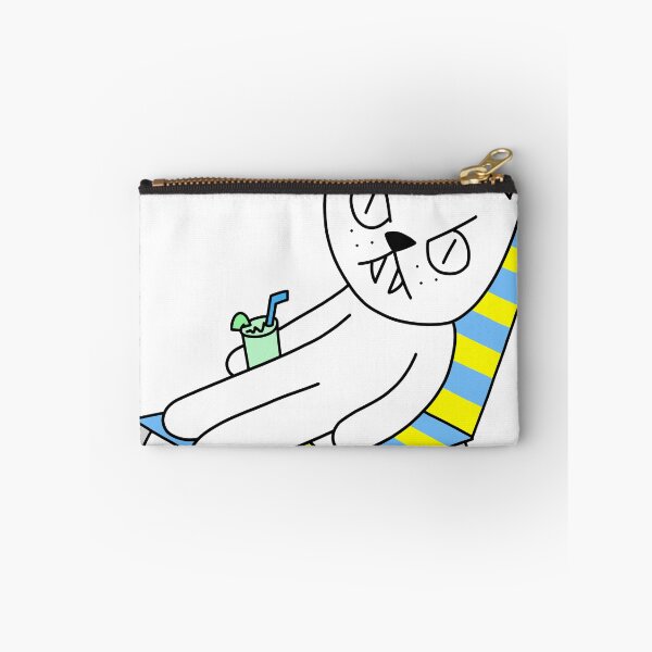 Item preview, mean cat beach chair - white designed and sold by motherbrainart.