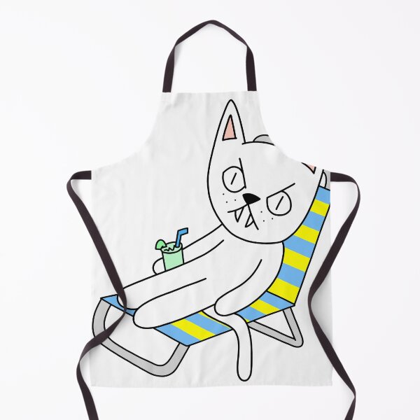 Item preview, mean cat beach chair - white designed and sold by motherbrainart.