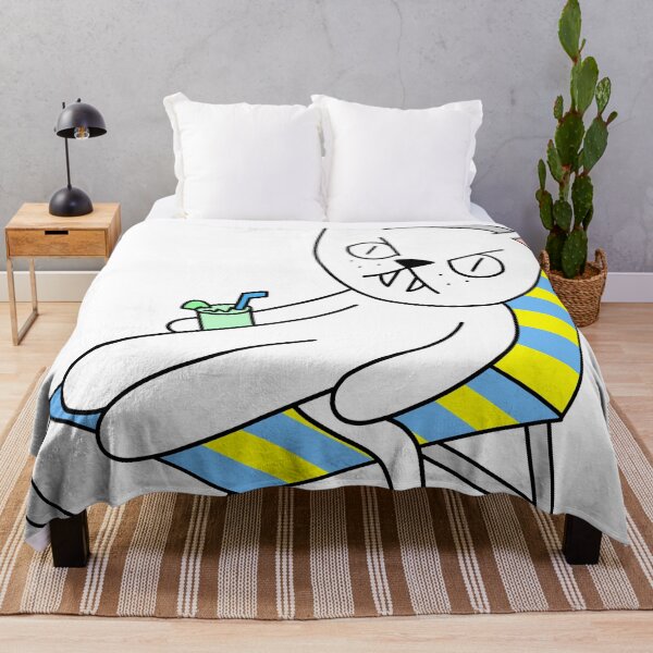 Item preview, mean cat beach chair - white designed and sold by motherbrainart.
