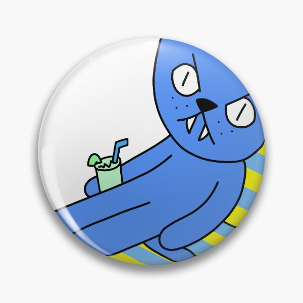 Item preview, mean cat beach chair - blue designed and sold by motherbrainart.