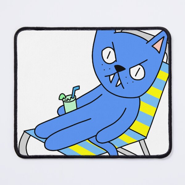 Item preview, mean cat beach chair - blue designed and sold by motherbrainart.
