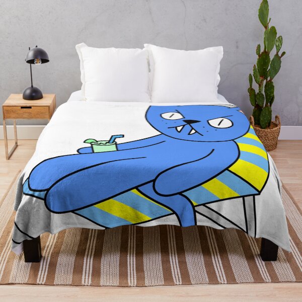 Item preview, mean cat beach chair - blue designed and sold by motherbrainart.