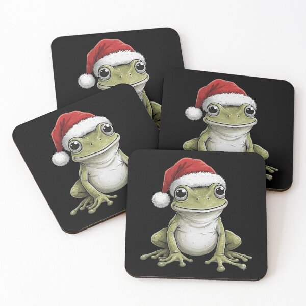 Item preview, Cute Frog Wearing Santa Hat Christmas Holiday Design designed and sold by MiALopezArt.