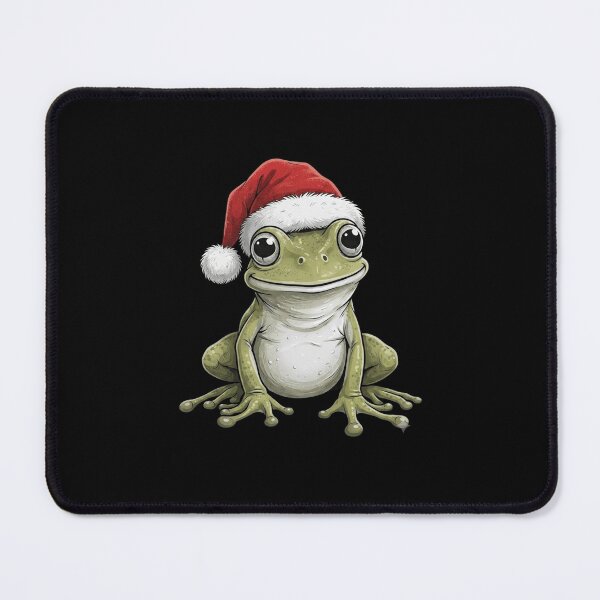Item preview, Cute Frog Wearing Santa Hat Christmas Holiday Design designed and sold by MiALopezArt.