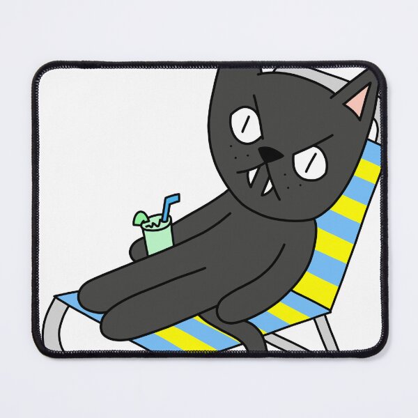 Item preview, mean cat beach chair - black designed and sold by motherbrainart.
