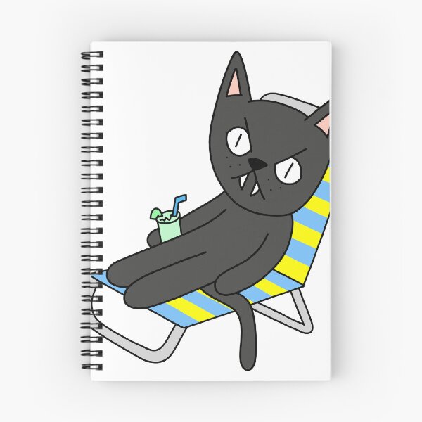 Item preview, mean cat beach chair - black designed and sold by motherbrainart.