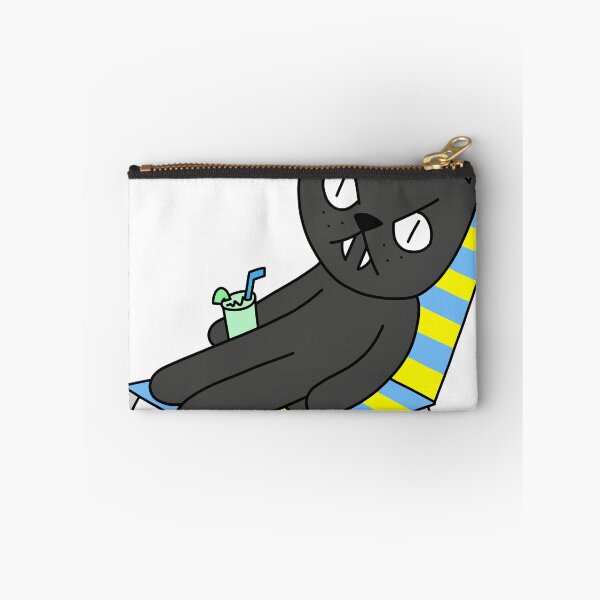 Item preview, mean cat beach chair - black designed and sold by motherbrainart.