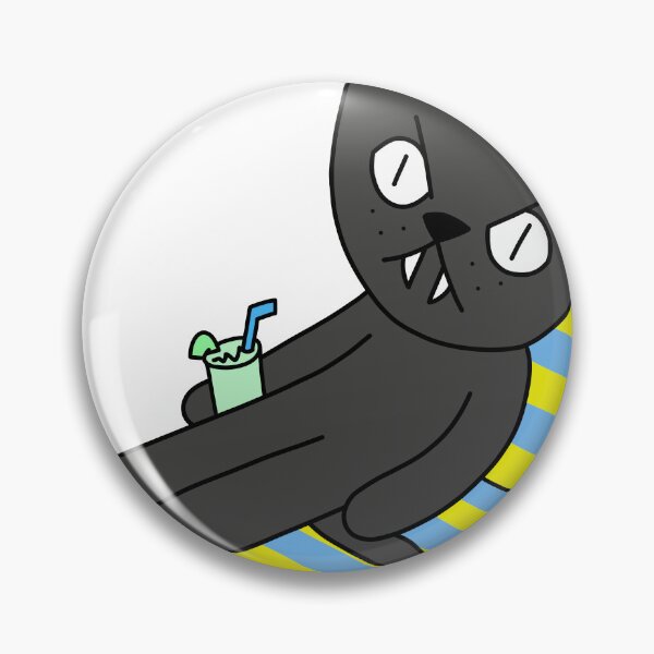Item preview, mean cat beach chair - black designed and sold by motherbrainart.