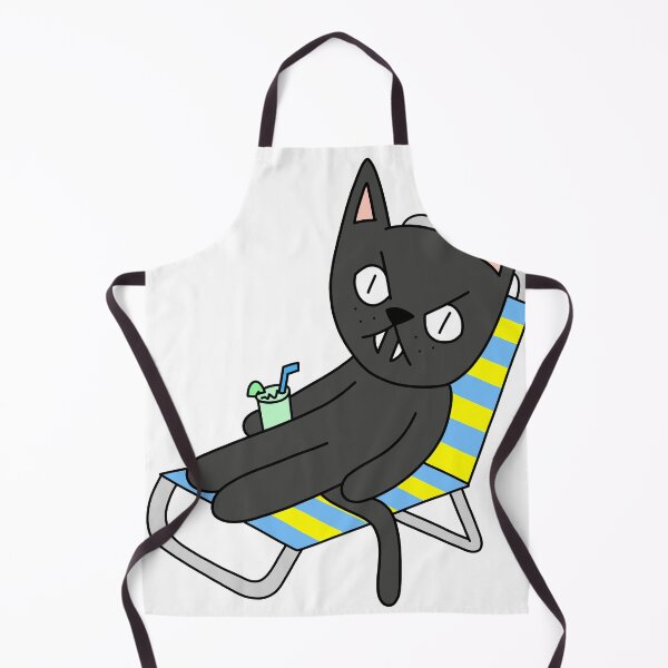 Item preview, mean cat beach chair - black designed and sold by motherbrainart.