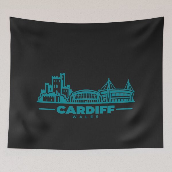 Item preview, Cardiff Wales Line Art Skyline Poster designed and sold by CMYKStudio.
