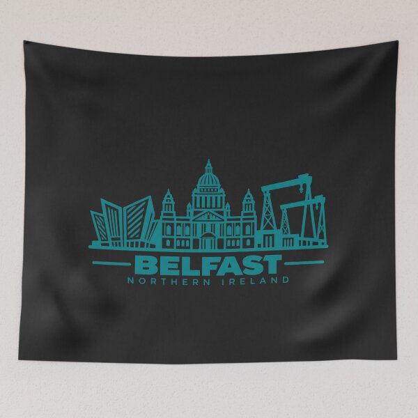 Item preview, Póster con el horizonte de Belfast, Irlanda del Norte. designed and sold by CMYKStudio.