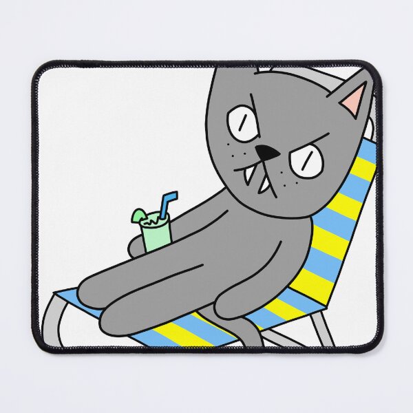 Item preview, mean cat beach chair - gray designed and sold by motherbrainart.