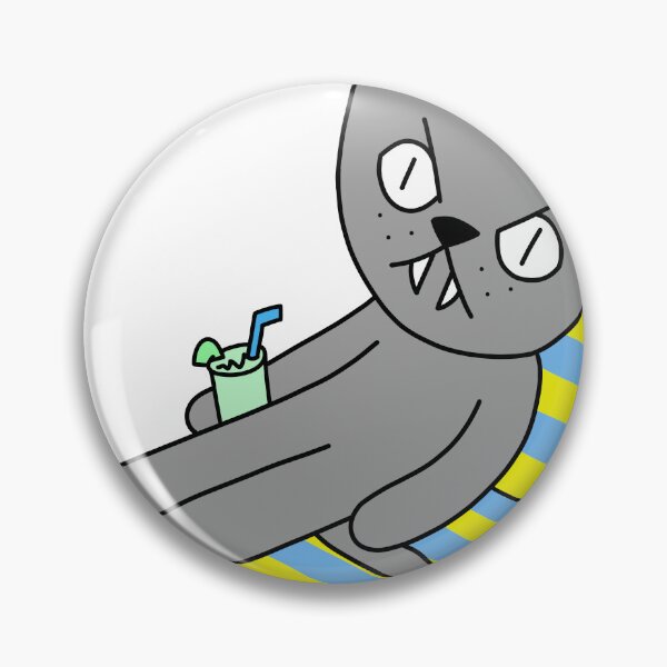 Item preview, mean cat beach chair - gray designed and sold by motherbrainart.