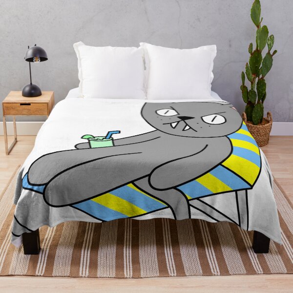 Item preview, mean cat beach chair - gray designed and sold by motherbrainart.