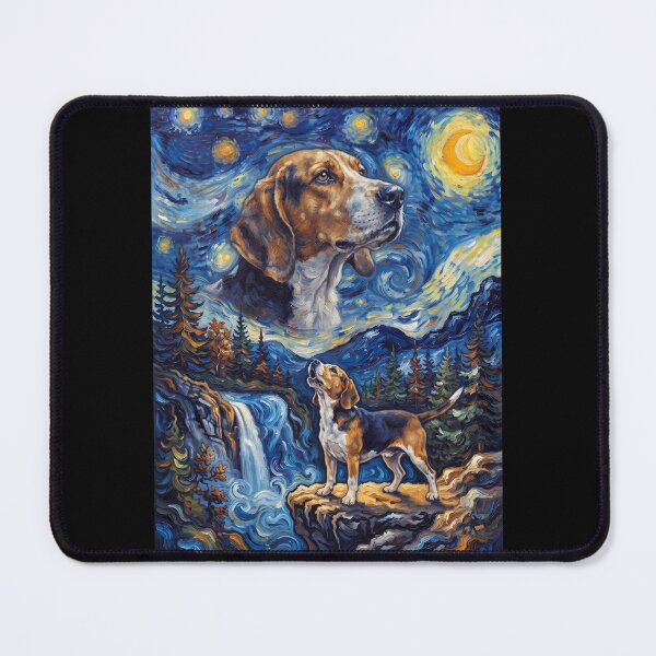 Item preview, American Foxhound Howling Moon Starry Night Van Gogh Art Animal Lover designed and sold by dian-rody-crest.