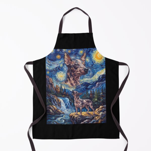 Item preview, American Hairless Terrier Howling Moon Starry Night Van Gogh Art Animal Lover designed and sold by dian-rody-crest.