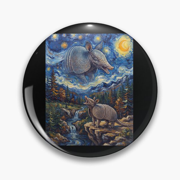 Item preview, Armadillo Howling Moon Starry Night Van Gogh Art Animal Lover designed and sold by dian-rody-crest.