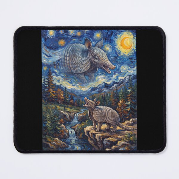 Item preview, Armadillo Howling Moon Starry Night Van Gogh Art Animal Lover designed and sold by dian-rody-crest.