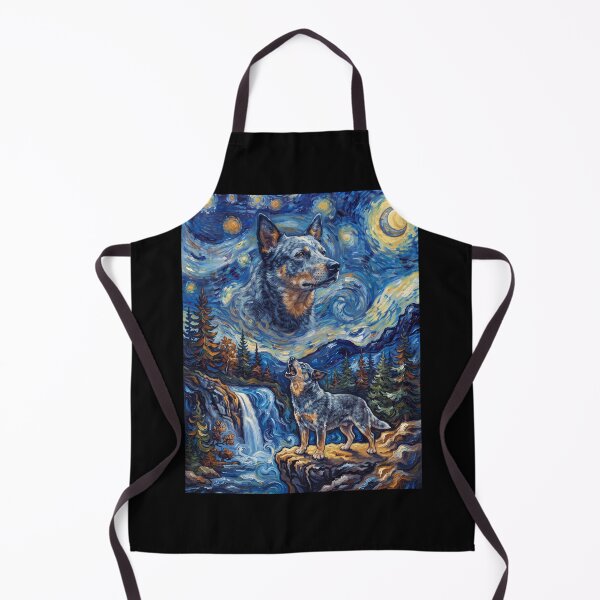 Item preview, Australian Cattle Dog Howling Moon Starry Night Van Gogh Art Animal Lover designed and sold by dian-rody-crest.