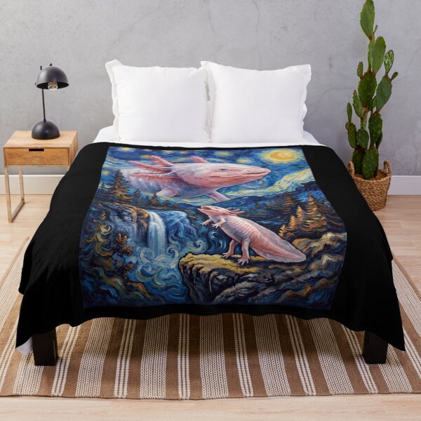 Item preview, Axolotl Howling Moon Starry Night Van Gogh Art Animal Lover designed and sold by dian-rody-crest.