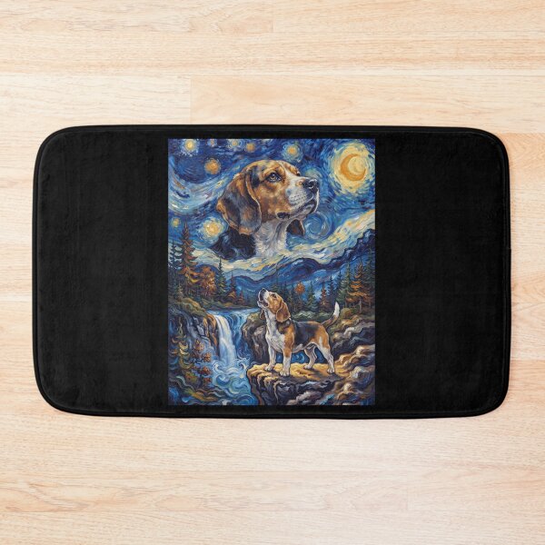 Item preview, Beagle Howling Moon Starry Night Van Gogh Art Dog Lover designed and sold by dian-rody-crest.