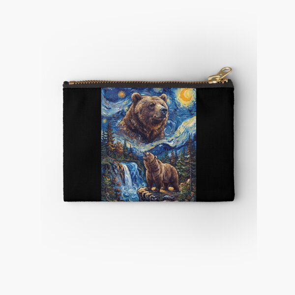 Item preview, Bear Howling Moon Starry Night Van Gogh Art Animal Lover designed and sold by dian-rody-crest.