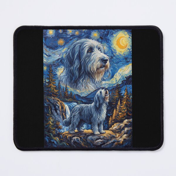 Item preview, Bearded Collie Howling Moon Starry Night Van Gogh Art Animal Lover designed and sold by dian-rody-crest.