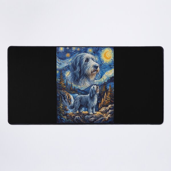 Item preview, Bearded Collie Howling Moon Starry Night Van Gogh Art Animal Lover designed and sold by dian-rody-crest.