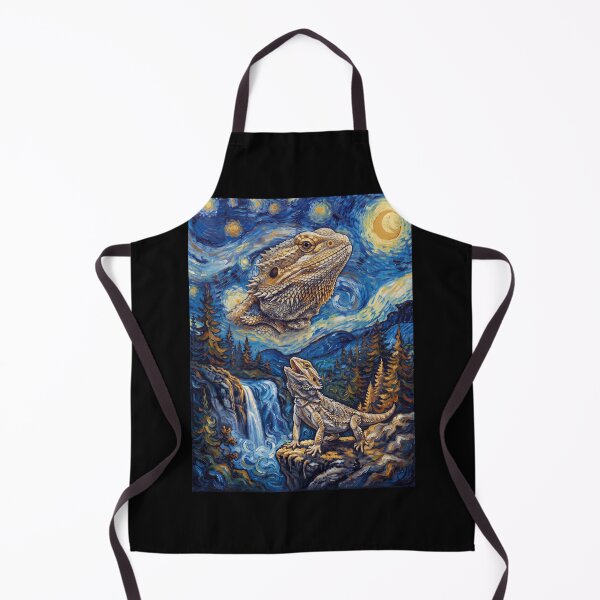Item preview, Bearded Dragon Howling Moon Starry Night Van Gogh Art Animal Lover designed and sold by dian-rody-crest.