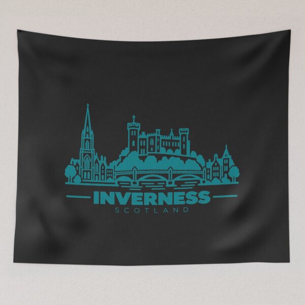 Item preview, Inverness Scotland Line Art Skyline Poster designed and sold by CMYKStudio.