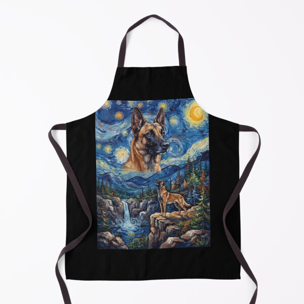 Item preview, Belgian Malinois Howling Moon Starry Night Van Gogh Art Dog Lover designed and sold by dian-rody-crest.