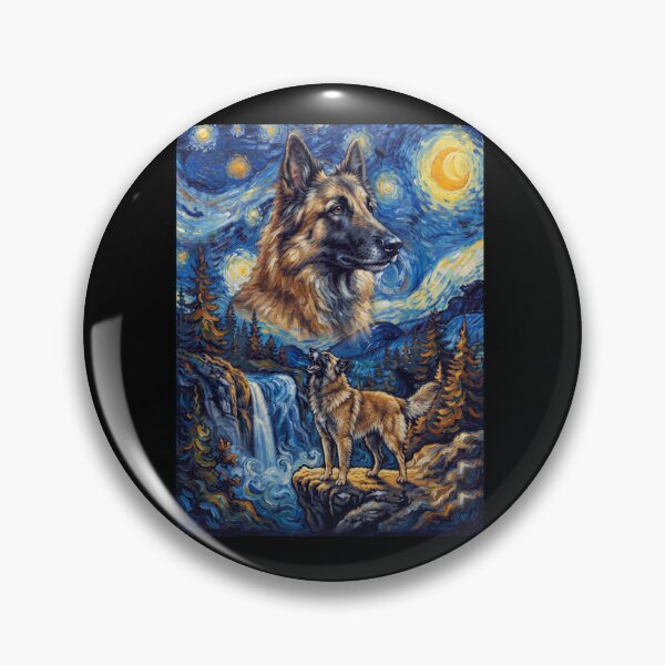 Item preview, Belgian Tervuren Howling Moon Starry Night Van Gogh Art Animal Lover designed and sold by dian-rody-crest.