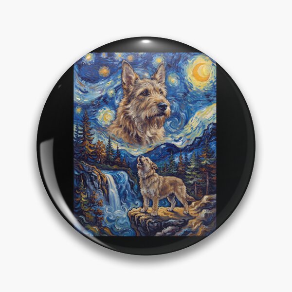 Item preview, Berger Picard Howling Moon Starry Night Van Gogh Art Animal Lover designed and sold by dian-rody-crest.