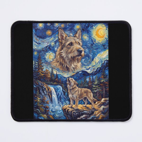 Item preview, Berger Picard Howling Moon Starry Night Van Gogh Art Animal Lover designed and sold by dian-rody-crest.