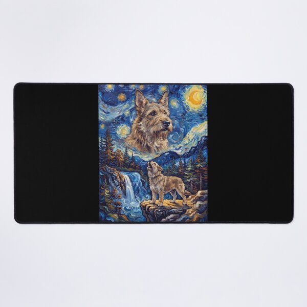 Item preview, Berger Picard Howling Moon Starry Night Van Gogh Art Animal Lover designed and sold by dian-rody-crest.