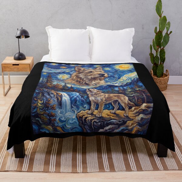 Item preview, Berger Picard Howling Moon Starry Night Van Gogh Art Animal Lover designed and sold by dian-rody-crest.