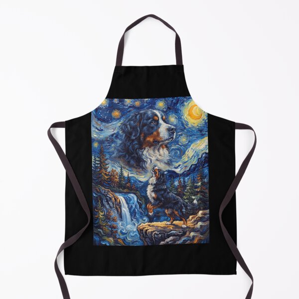 Item preview, Bernese Mountain Dog Howling Moon Starry Night Van Gogh Art Dog Lover designed and sold by dian-rody-crest.