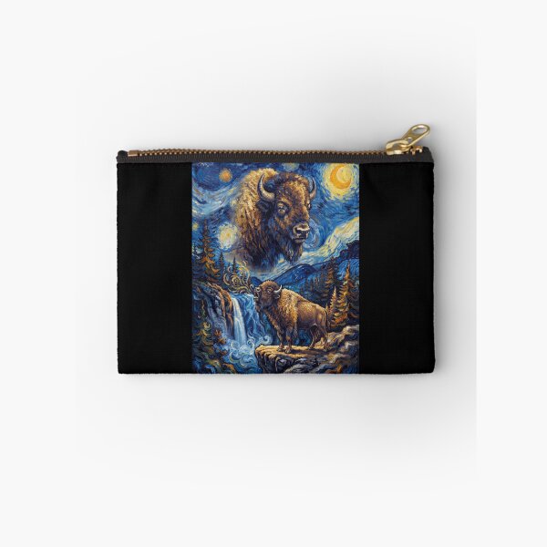 Item preview, Bison Howling Moon Starry Night Van Gogh Art Animal Lover designed and sold by dian-rody-crest.