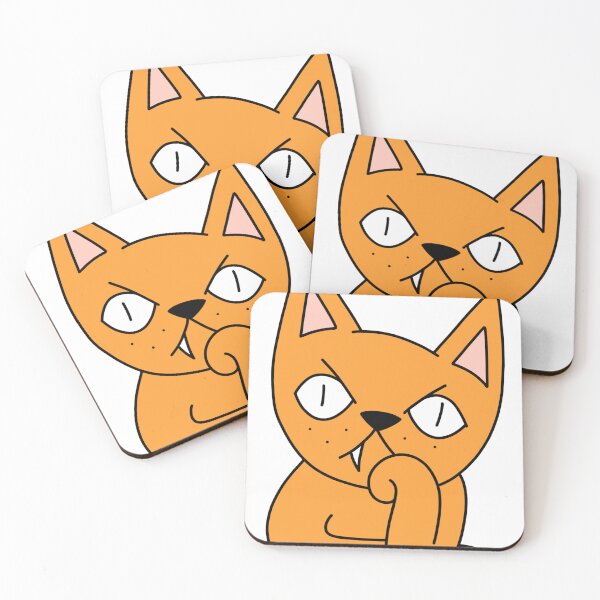 Item preview, mean cat bored - orange designed and sold by motherbrainart.