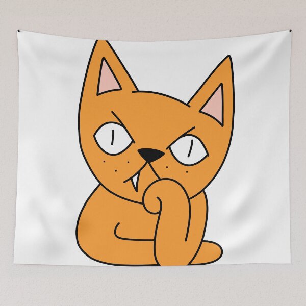 Item preview, mean cat bored - orange designed and sold by motherbrainart.