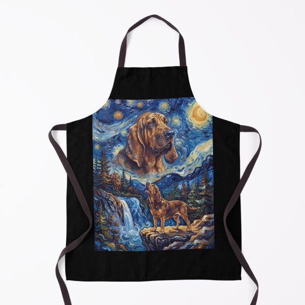 Artikelvorschau, Bluthund heult, Mond, Sternennacht, Van Gogh, Kunst, Hundeliebhaber entworfen und verkauft von dian-rody-crest.