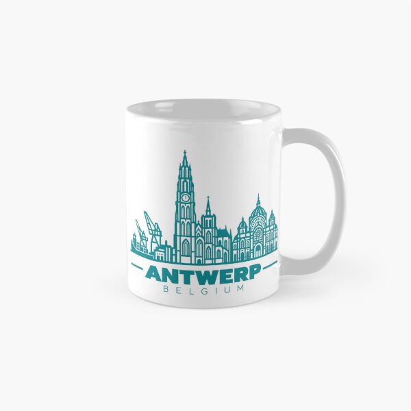 Item preview, Antwerp Belgium Line Art Skyline Poster designed and sold by CMYKStudio.