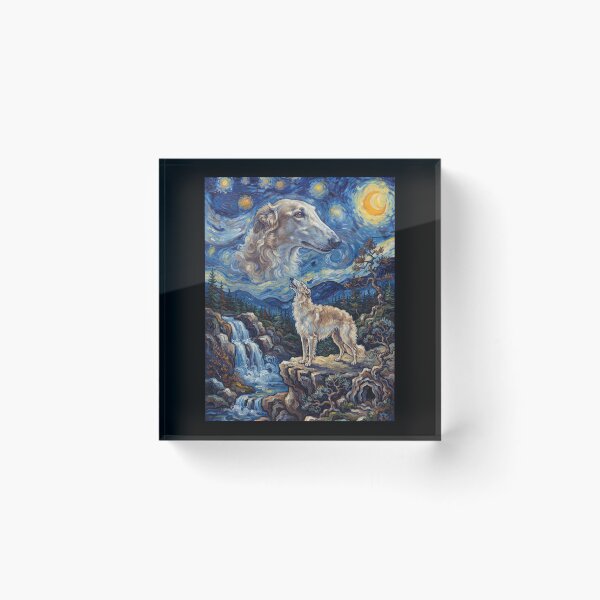 Item preview, Borzoi Howling Moon Starry Night Van Gogh Art Animal Lover designed and sold by dian-rody-crest.