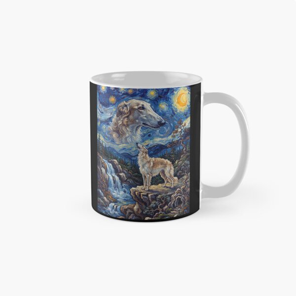 Artikelvorschau, Borzoi, heulender Mond, Sternennacht, Van Gogh, Kunst, Tierliebhaber entworfen und verkauft von dian-rody-crest.