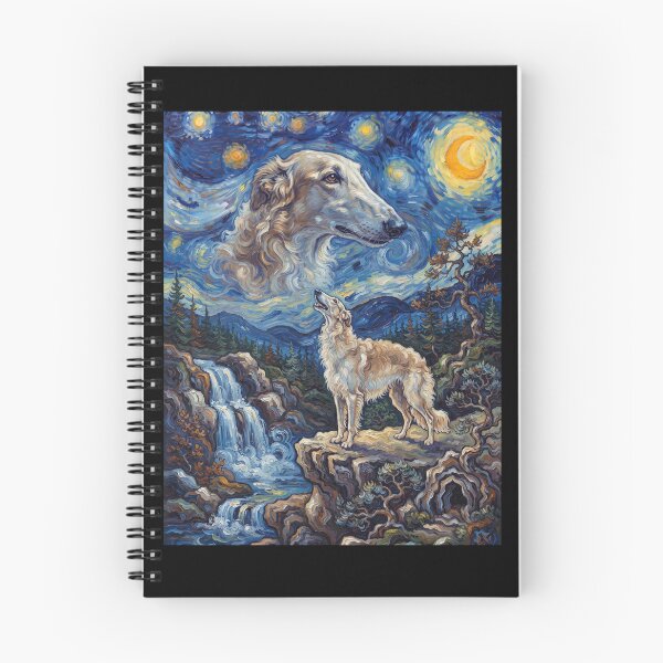 Item preview, Borzoi Howling Moon Starry Night Van Gogh Art Animal Lover designed and sold by dian-rody-crest.